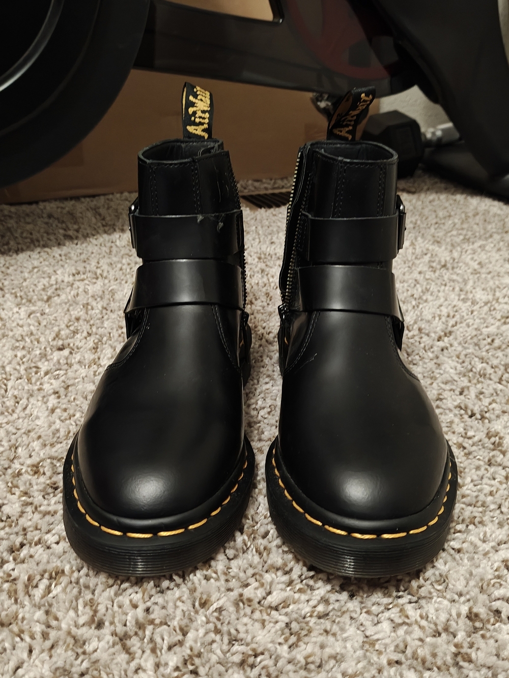 NWOT Dr. Martens Black Leather Buckle Boots